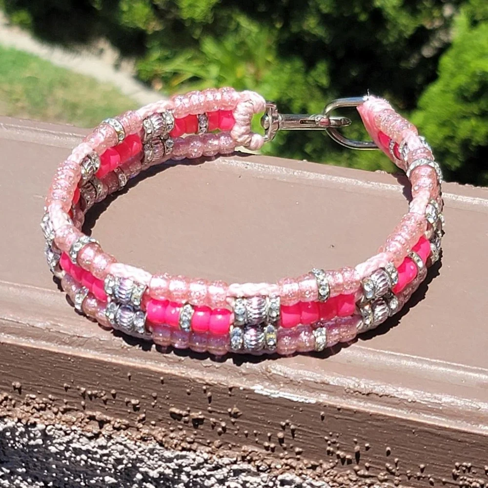 Custom Handmade Beaded Bling Dog Collar